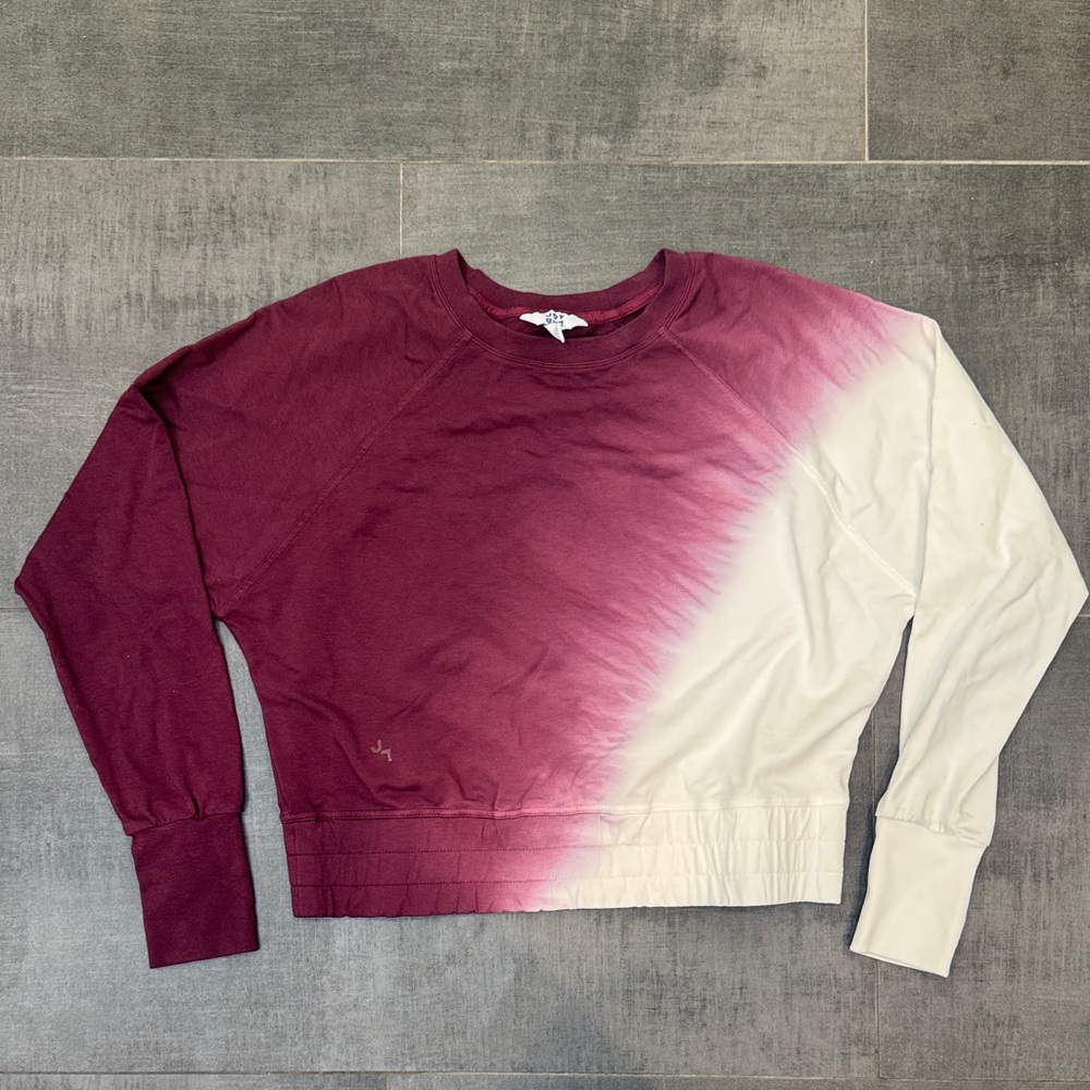 JoyLab Burgundy and white  Ombre Sweatshirt